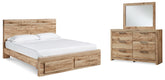 J&M Furniture - Ashley Furniture - Hyanna Queen Panel Storage Bed, Dresser and Mirror - Queen Panel Storage Bed, Dresser and Mirror - B1050B5